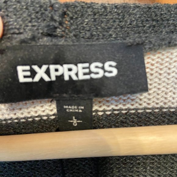 Express NWT stripped V-neck sweater, Size L - Picture 4 of 4